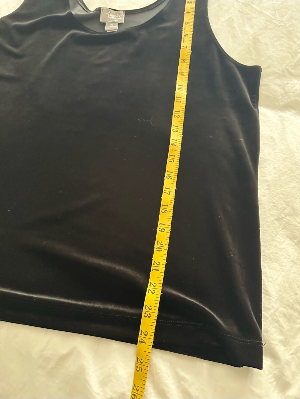 Chico's Black Velvet Tank Top, size large (2) - Picture 7 of 10